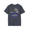 True Americans Never Waver They Always Back The Blue Unisex Softstyle T-Shirt - Never Waver