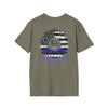 True Americans Never Waver They Always Back The Blue Unisex Softstyle T-Shirt - Never Waver