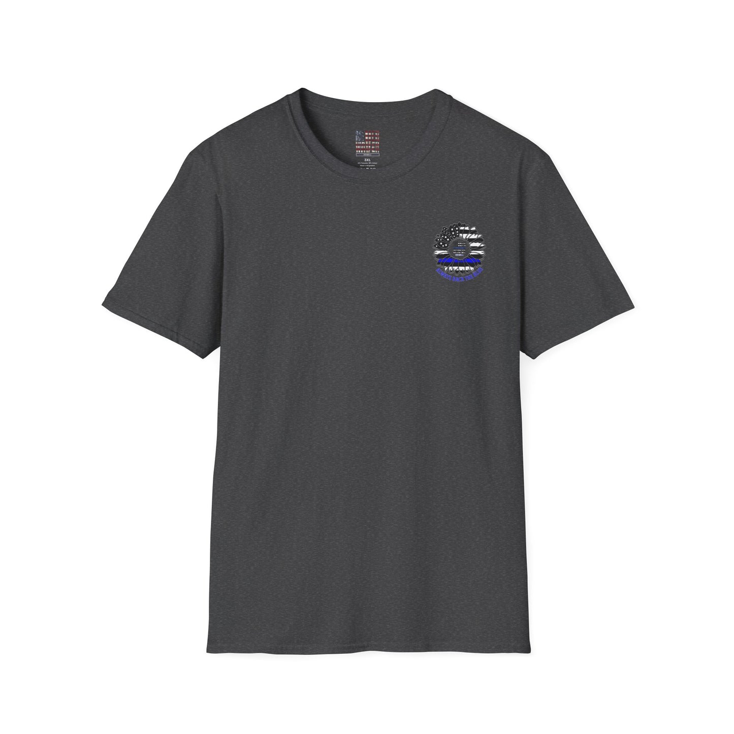 True Americans Never Waver They Always Back The Blue Unisex Softstyle T-Shirt - Never Waver