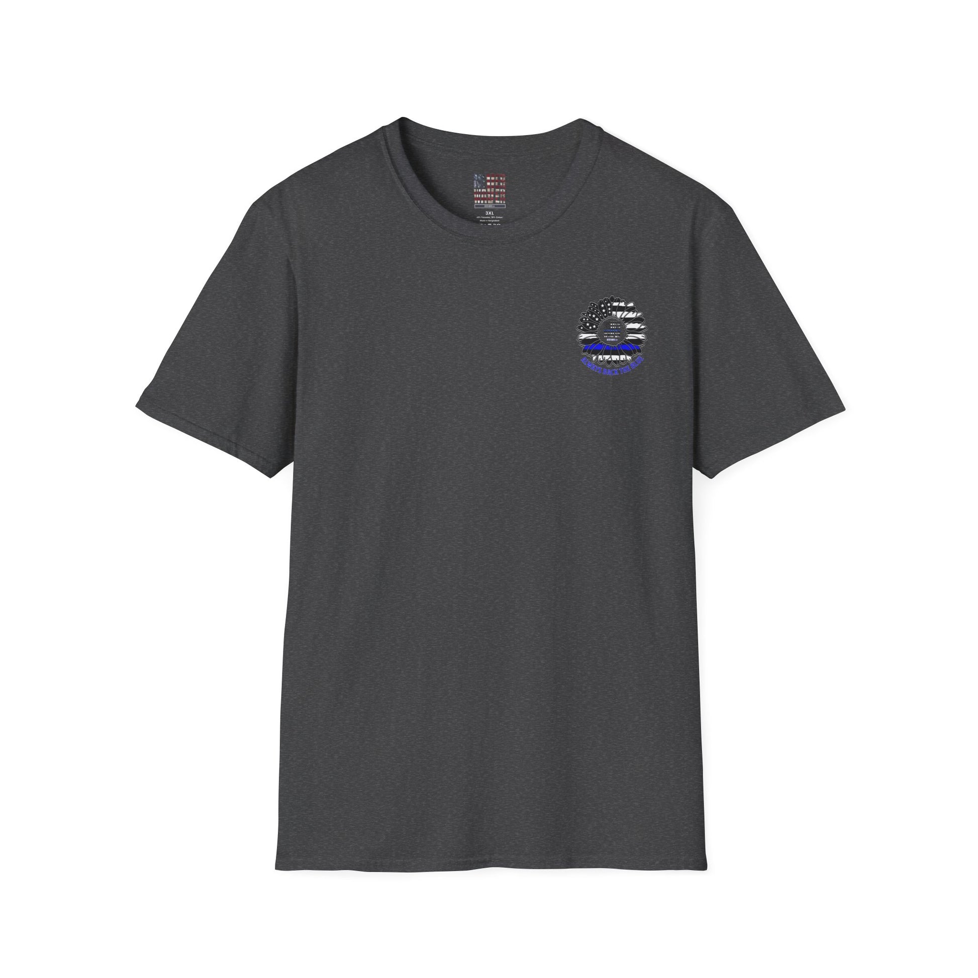 True Americans Never Waver They Always Back The Blue Unisex Softstyle T-Shirt - Never Waver