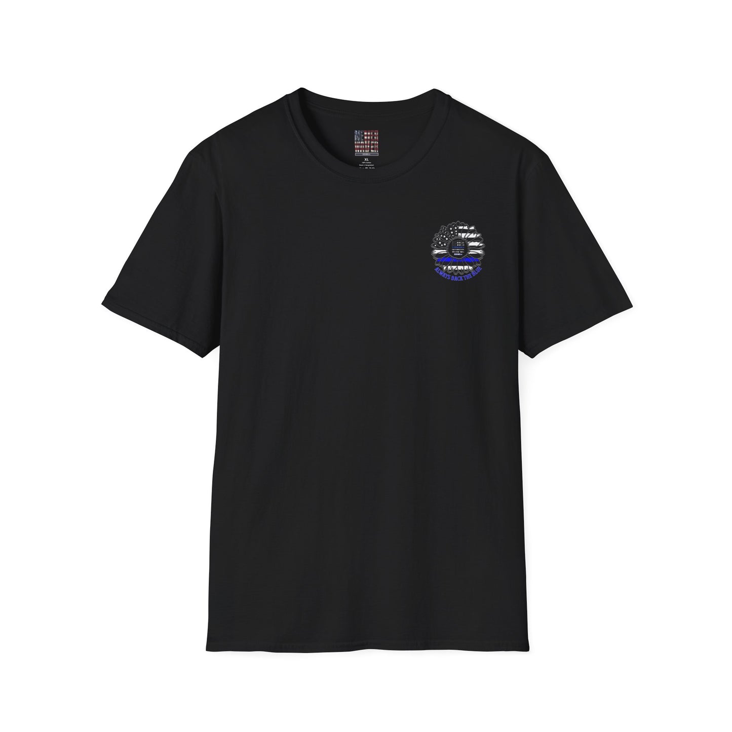 True Americans Never Waver They Always Back The Blue Unisex Softstyle T-Shirt - Never Waver