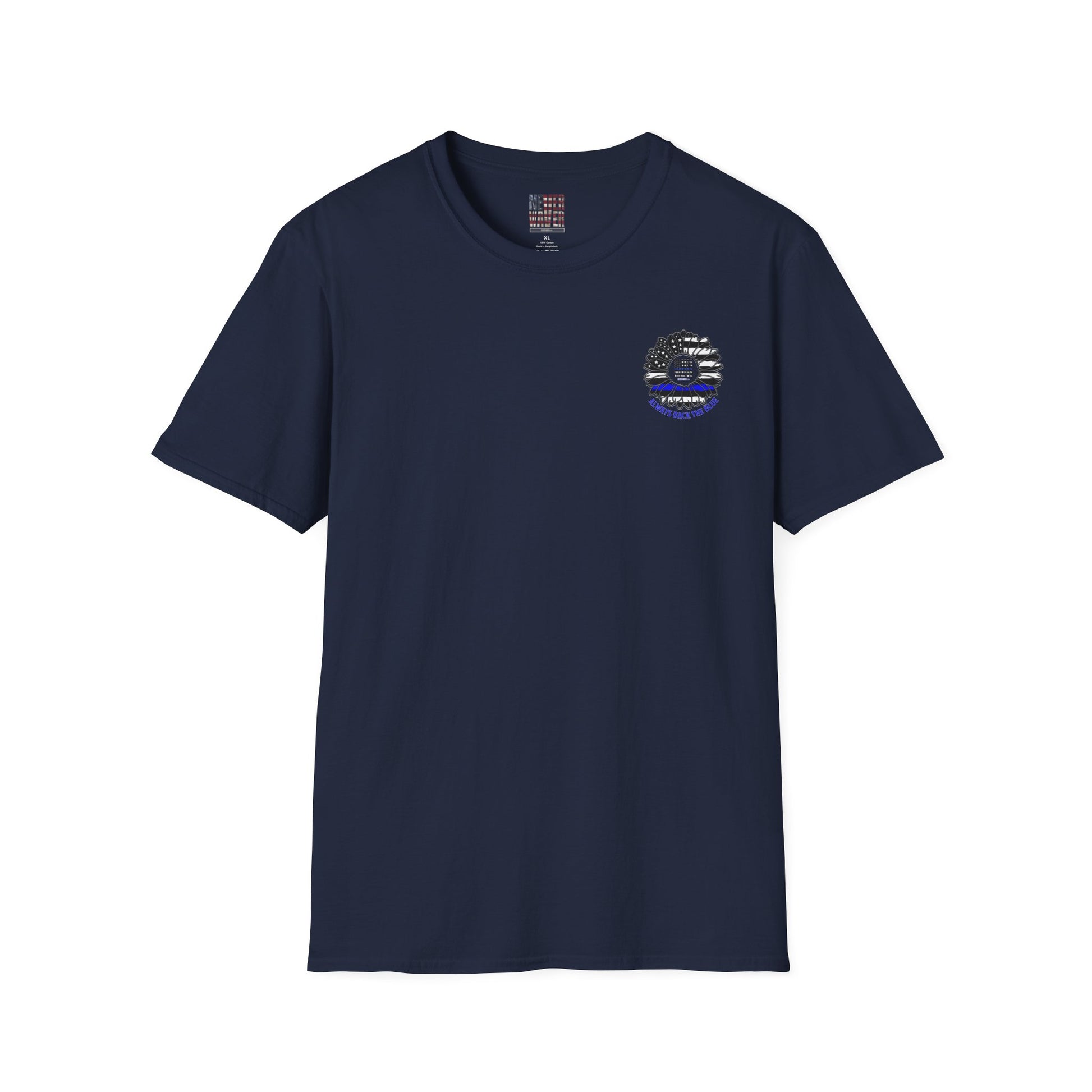 True Americans Never Waver They Always Back The Blue Unisex Softstyle T-Shirt - Never Waver