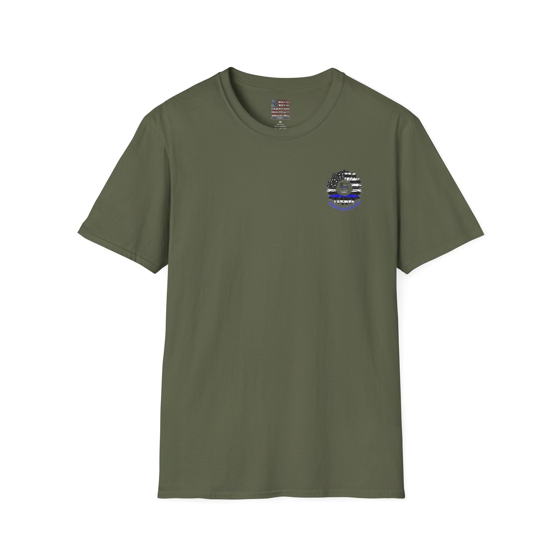 True Americans Never Waver They Always Back The Blue Unisex Softstyle T-Shirt - Never Waver