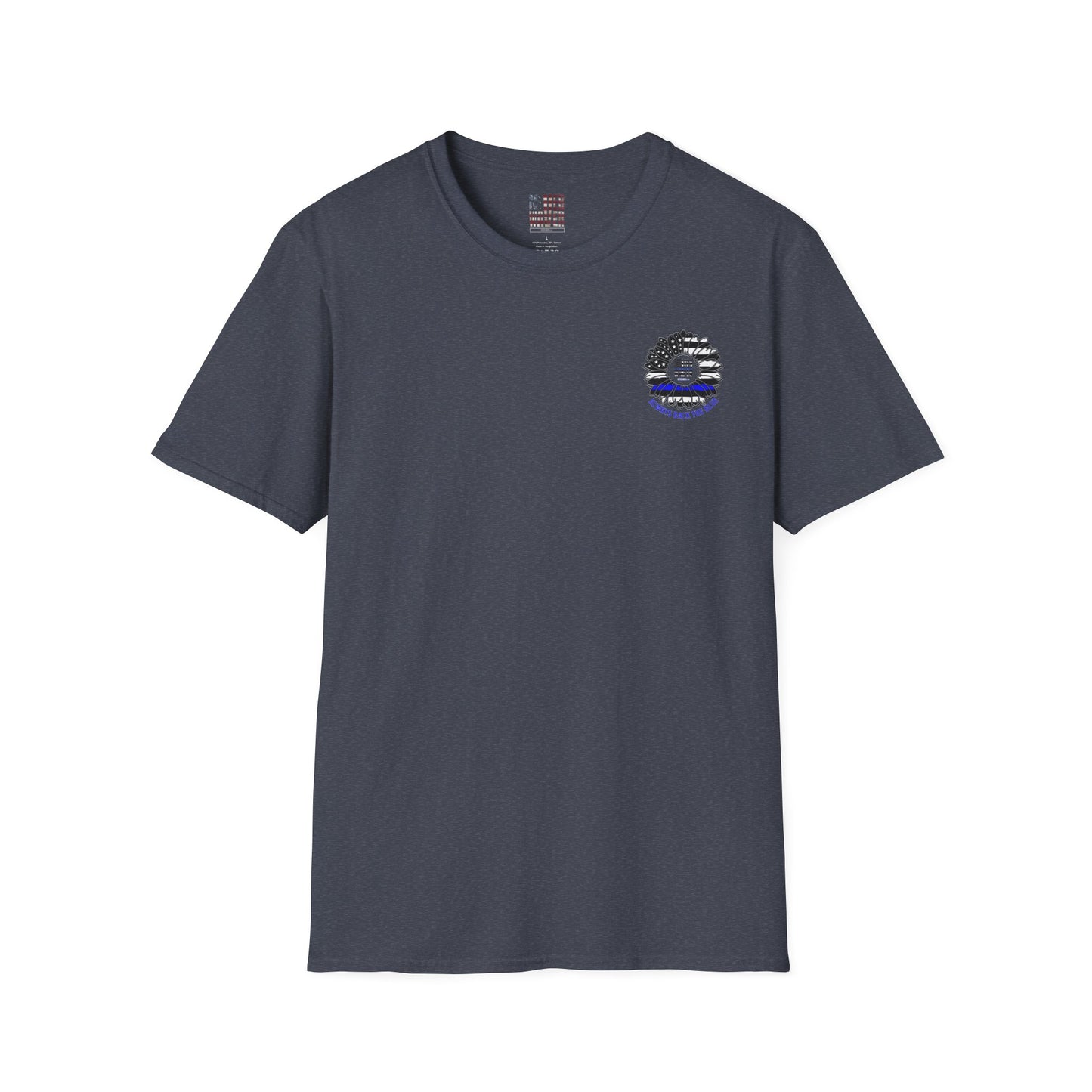 True Americans Never Waver They Always Back The Blue Unisex Softstyle T-Shirt - Never Waver