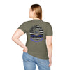 True Americans Never Waver They Always Back The Blue Unisex Softstyle T-Shirt - Never Waver