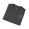 True Americans Never Waver They Always Back The Blue Unisex Softstyle T-Shirt - Never Waver