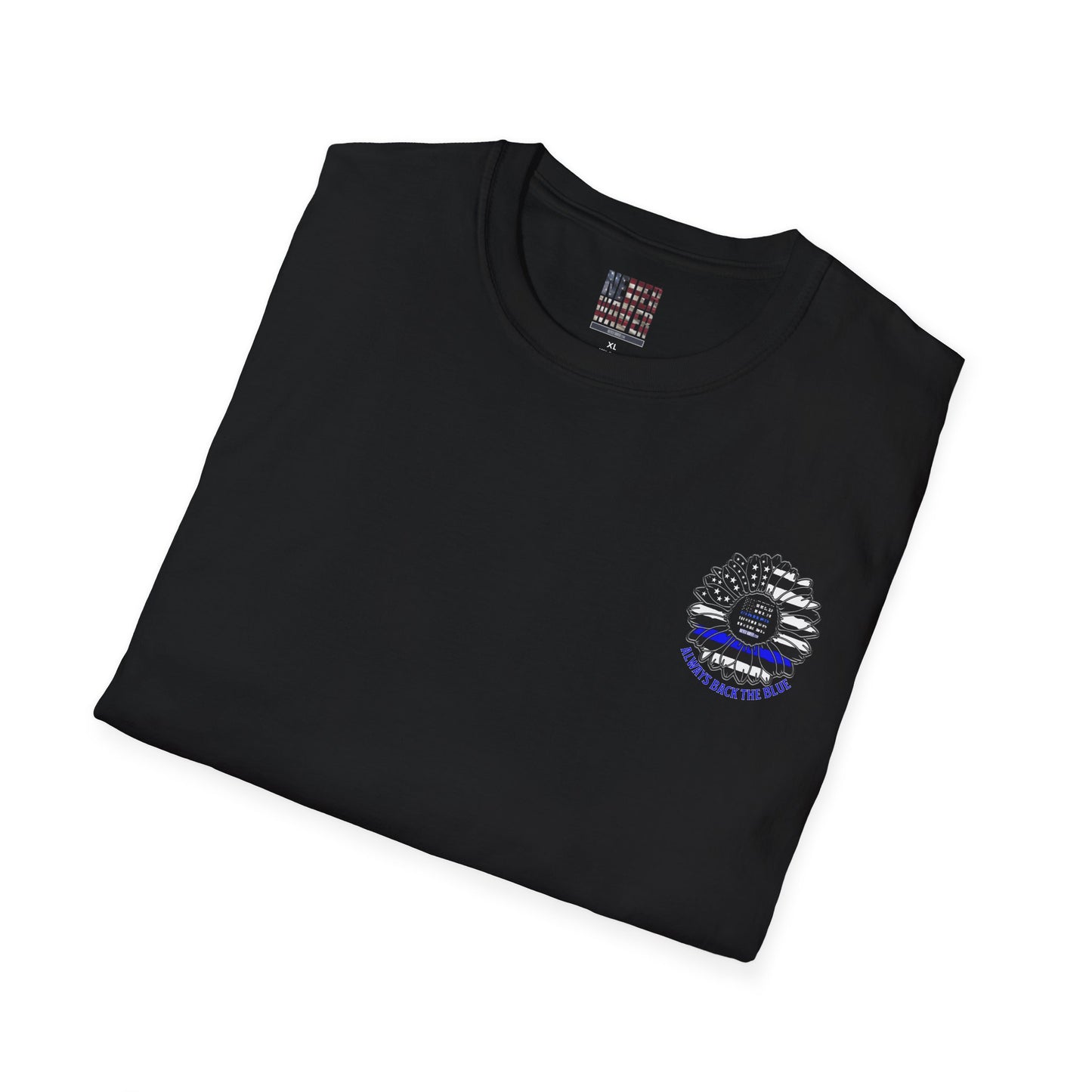 True Americans Never Waver They Always Back The Blue Unisex Softstyle T-Shirt - Never Waver