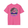 True Americans Never Waver They Always Back The Blue Unisex Softstyle T-Shirt - Never Waver