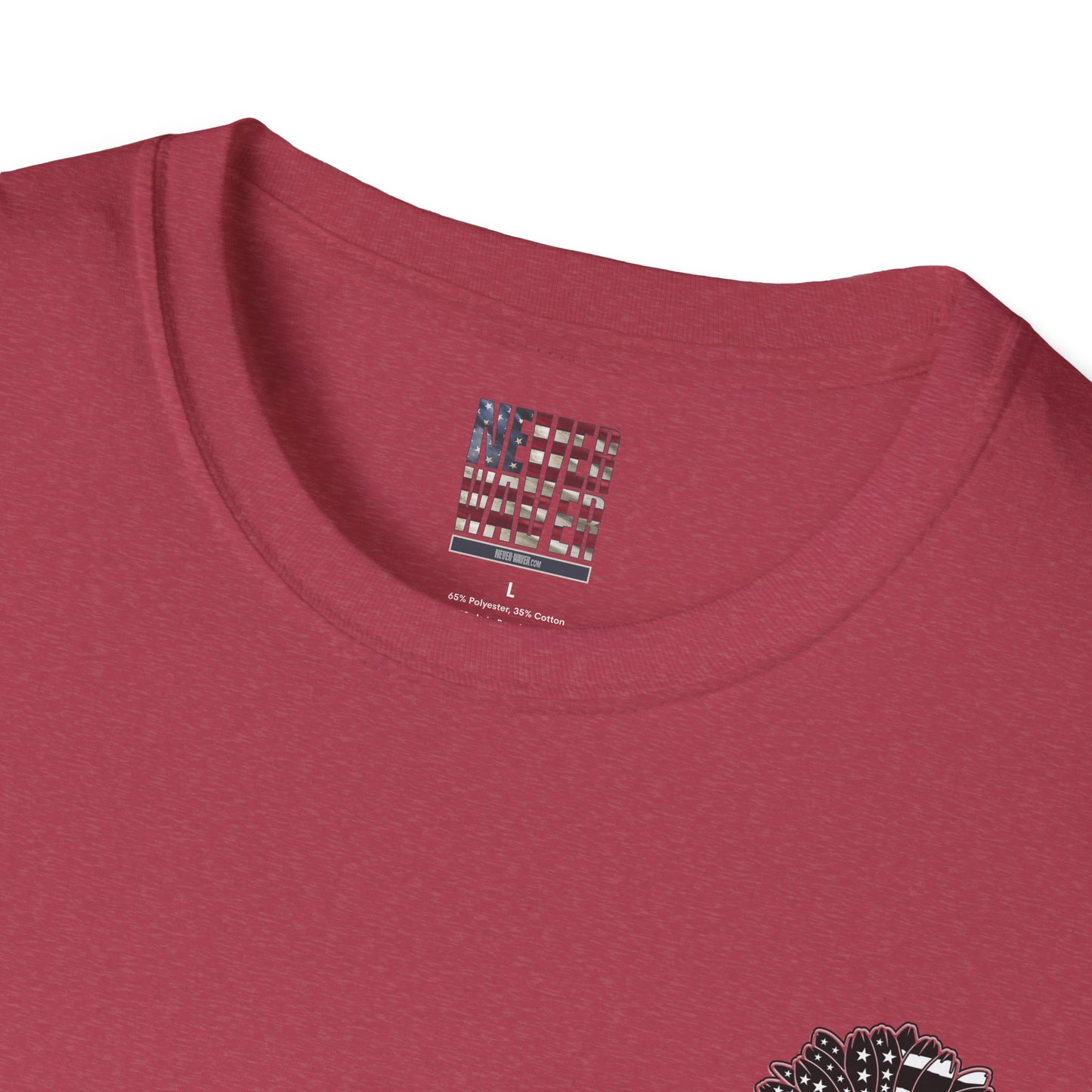 True Americans Never Waver They Always Back The Blue Unisex Softstyle T-Shirt - Never Waver