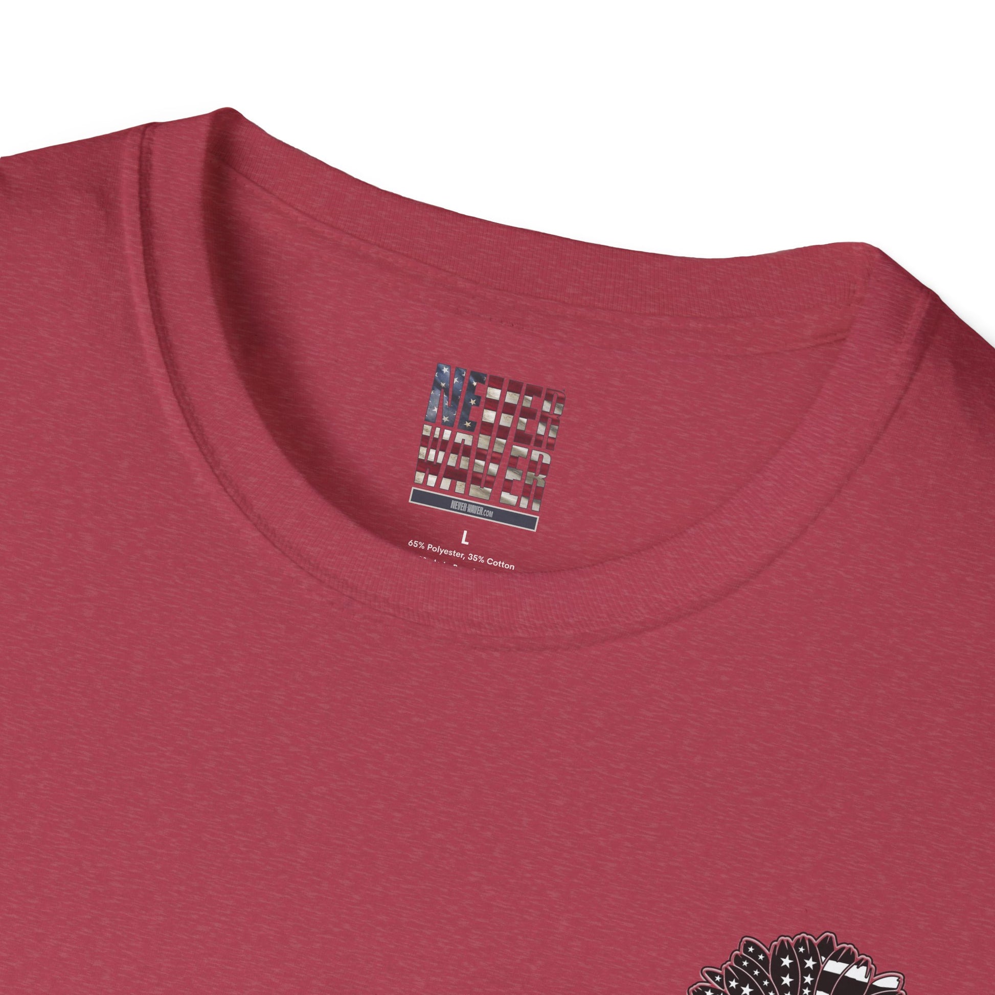 True Americans Never Waver They Always Back The Blue Unisex Softstyle T-Shirt - Never Waver