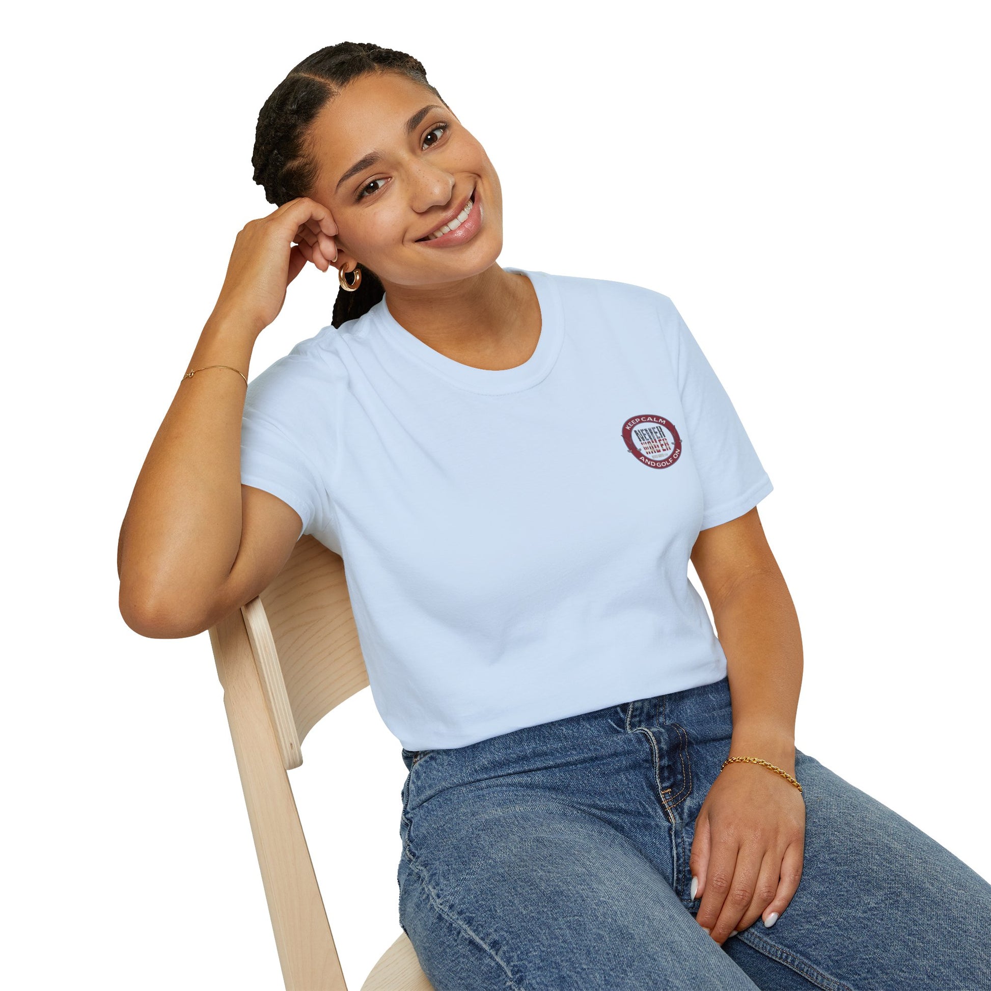 Keep Calm Never Waver & Golf On Unisex Soft style T-Shirt - Never Waver