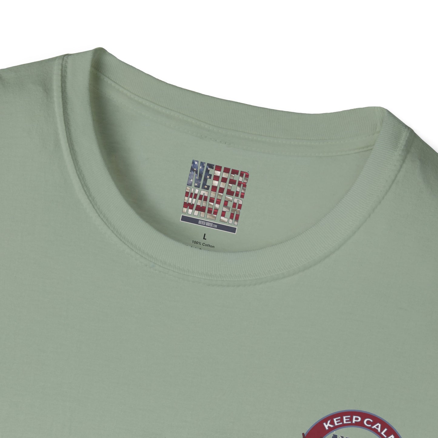 Keep Calm Never Waver & Golf On Unisex Soft style T-Shirt - Never Waver