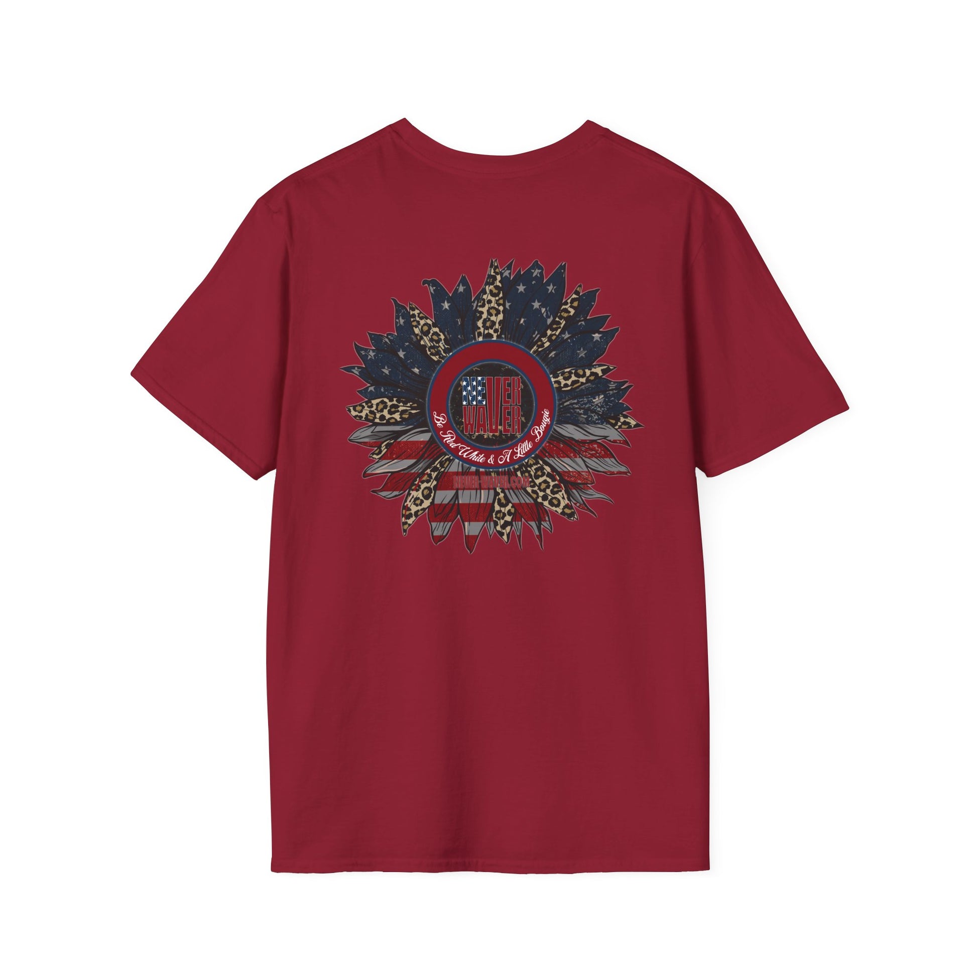 Never Waver Be Red White and A Little Bougie Unisex Soft style T-Shirt - Never Waver