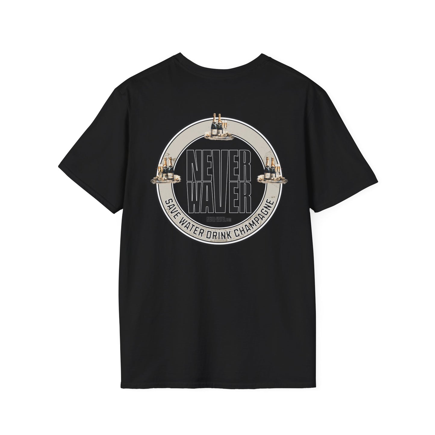 Never Waver Save Water Drink Champagne Unisex Soft style T-Shirt - Never Waver