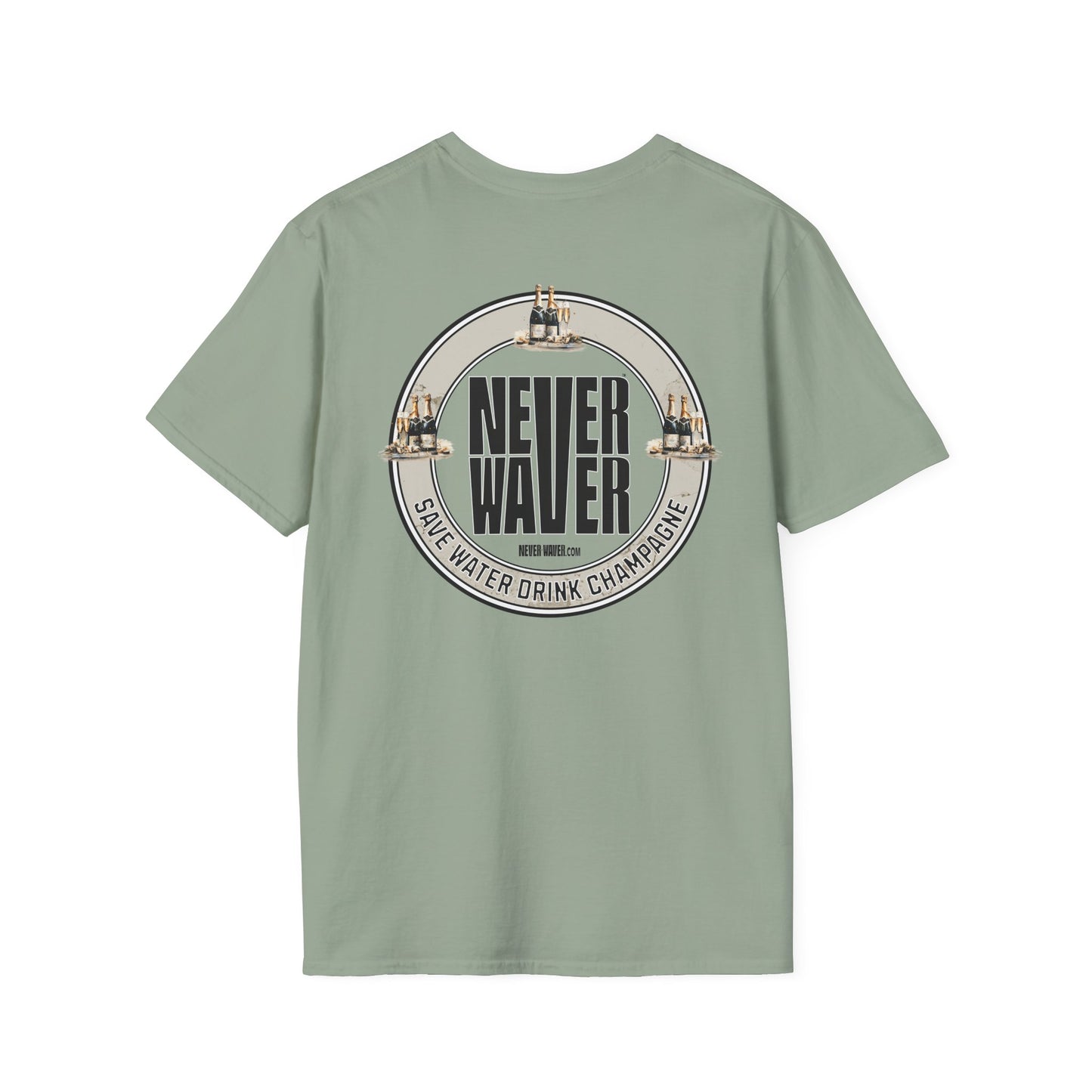 Never Waver Save Water Drink Champagne Unisex Soft style T-Shirt - Never Waver