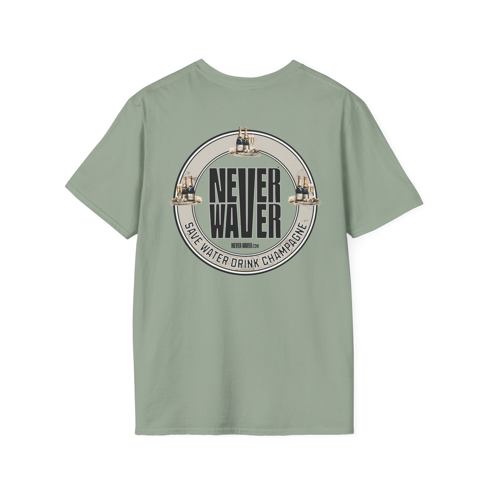 Never Waver Save Water Drink Champagne Unisex Soft style T-Shirt - Never Waver