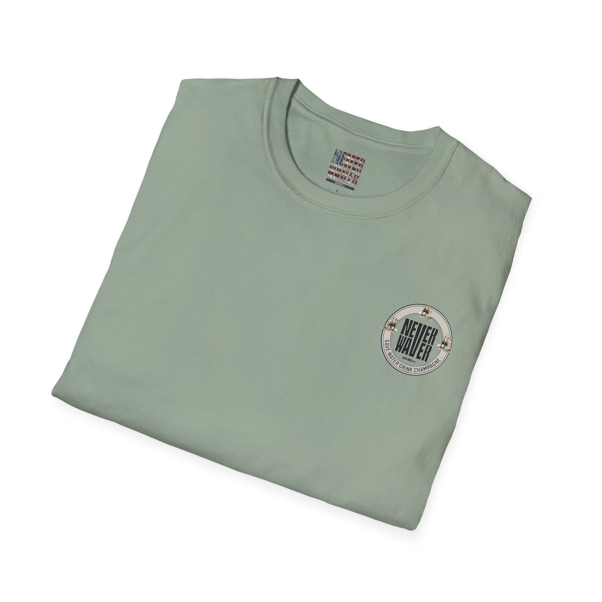 Never Waver Save Water Drink Champagne Unisex Soft style T-Shirt - Never Waver