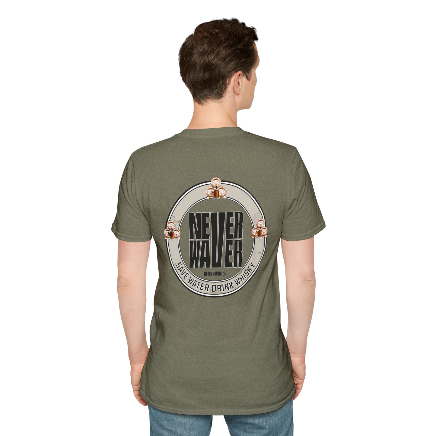 Never Waver Save Water Drink Whisky Unisex Soft style T-Shirt - Never Waver
