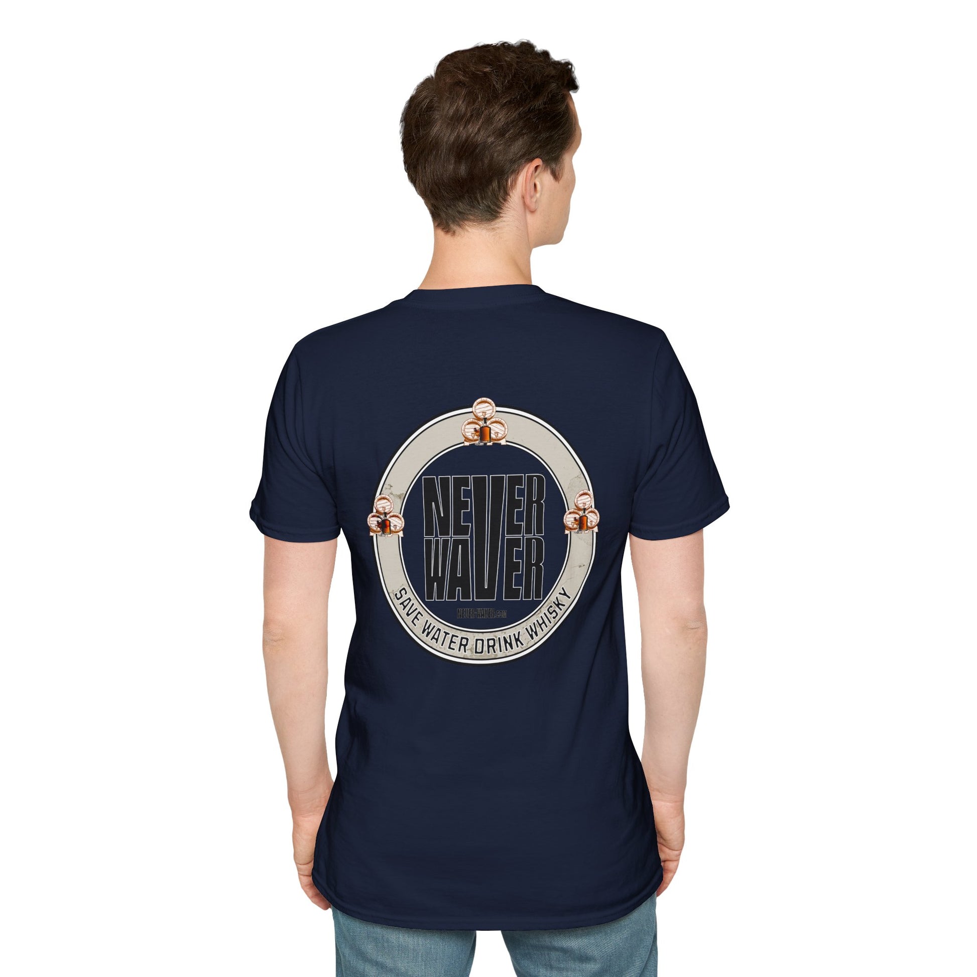 Never Waver Save Water Drink Whisky Unisex Soft style T-Shirt - Never Waver