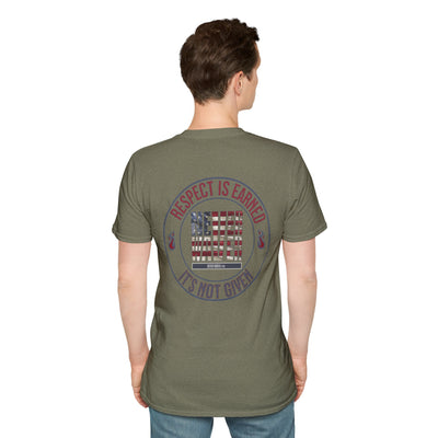 Respect Is Earned  Never Waver It's Not Given Unisex Softstyle T-Shirt - Never Waver