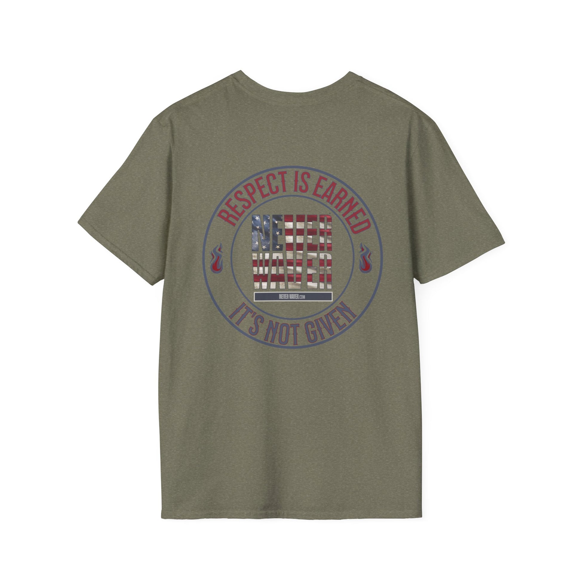 Respect Is Earned  Never Waver It's Not Given Unisex Softstyle T-Shirt - Never Waver