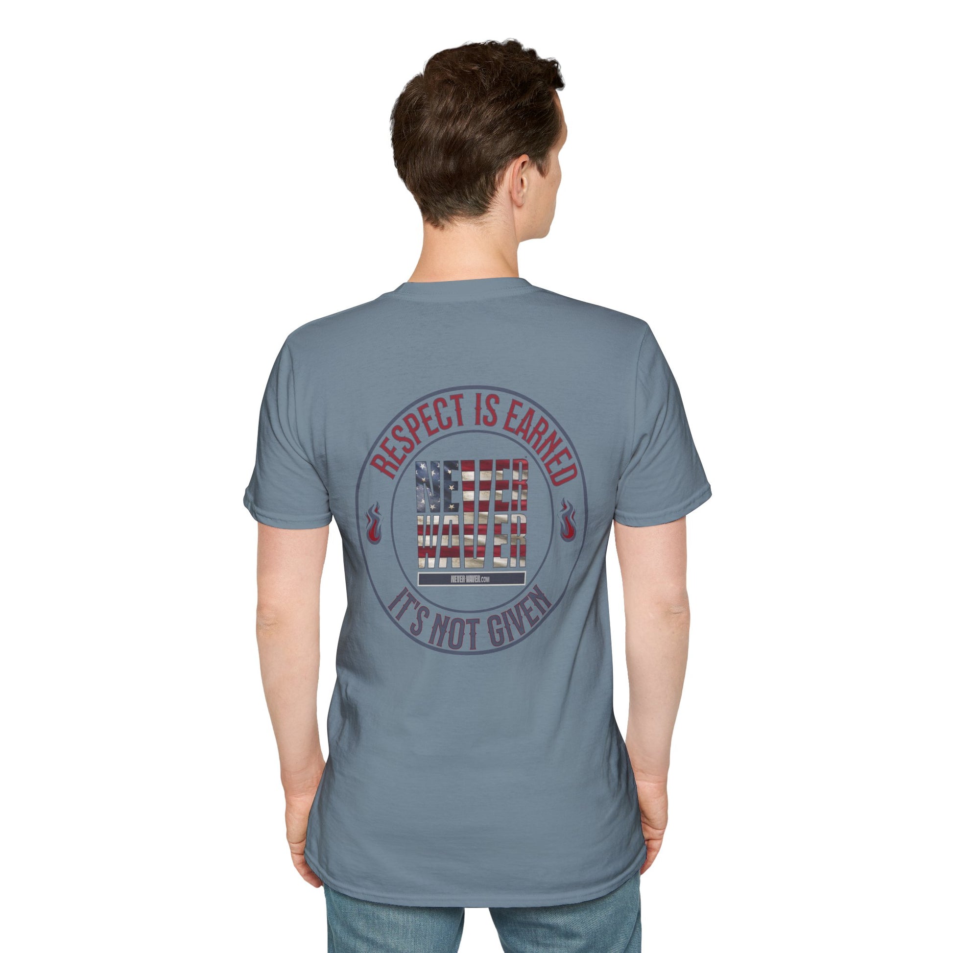 Respect Is Earned  Never Waver It's Not Given Unisex Softstyle T-Shirt - Never Waver