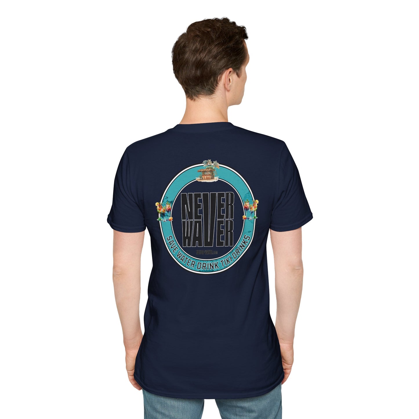 Never Waver Save Water Drink Tiki Drinks Unisex Soft style T-Shirt - Never Waver