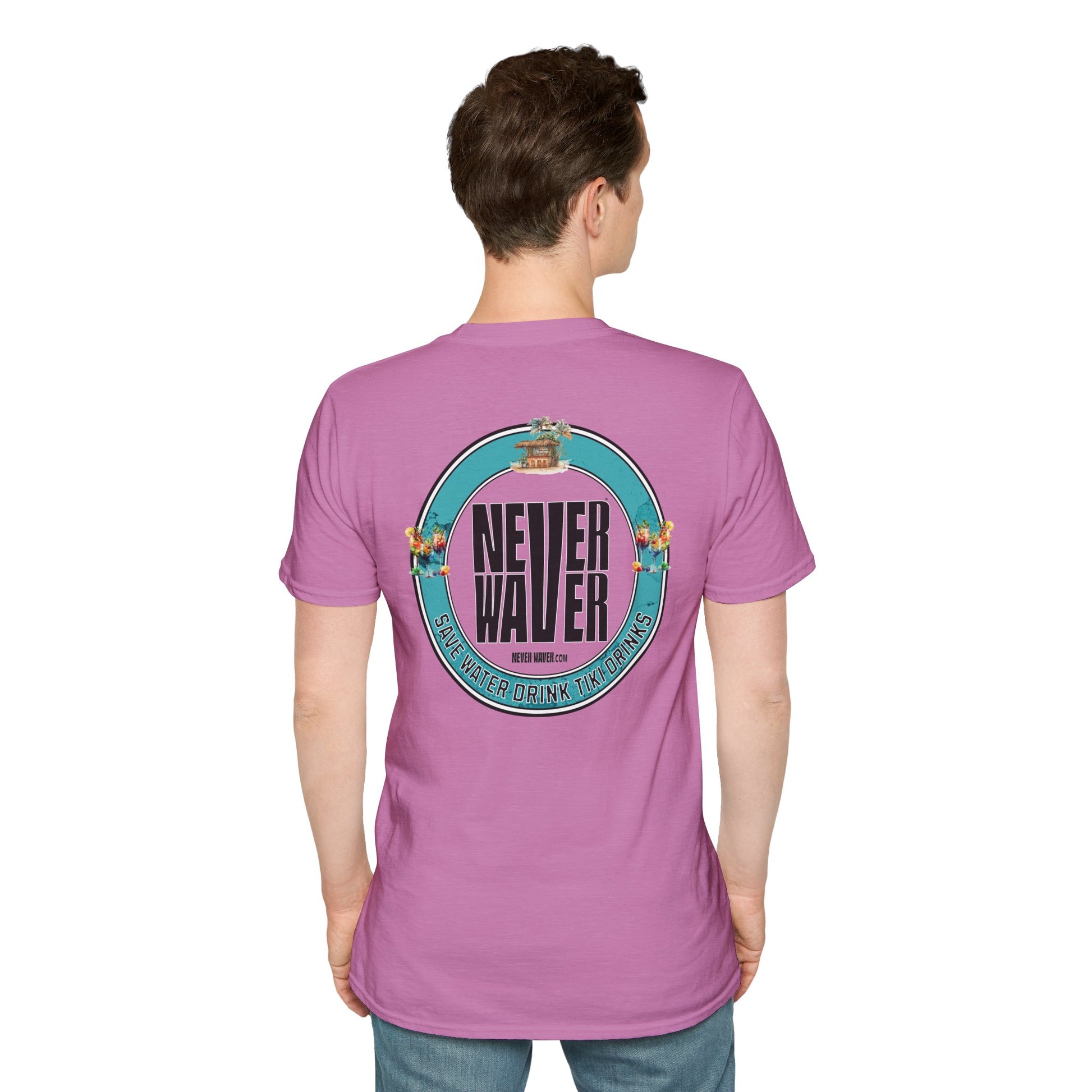 Never Waver Save Water Drink Tiki Drinks Unisex Soft style T-Shirt - Never Waver