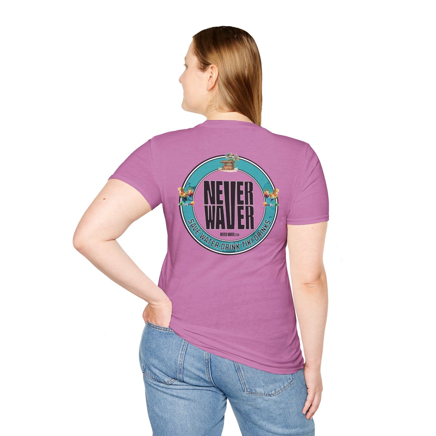 Never Waver Save Water Drink Tiki Drinks Unisex Soft style T-Shirt - Never Waver