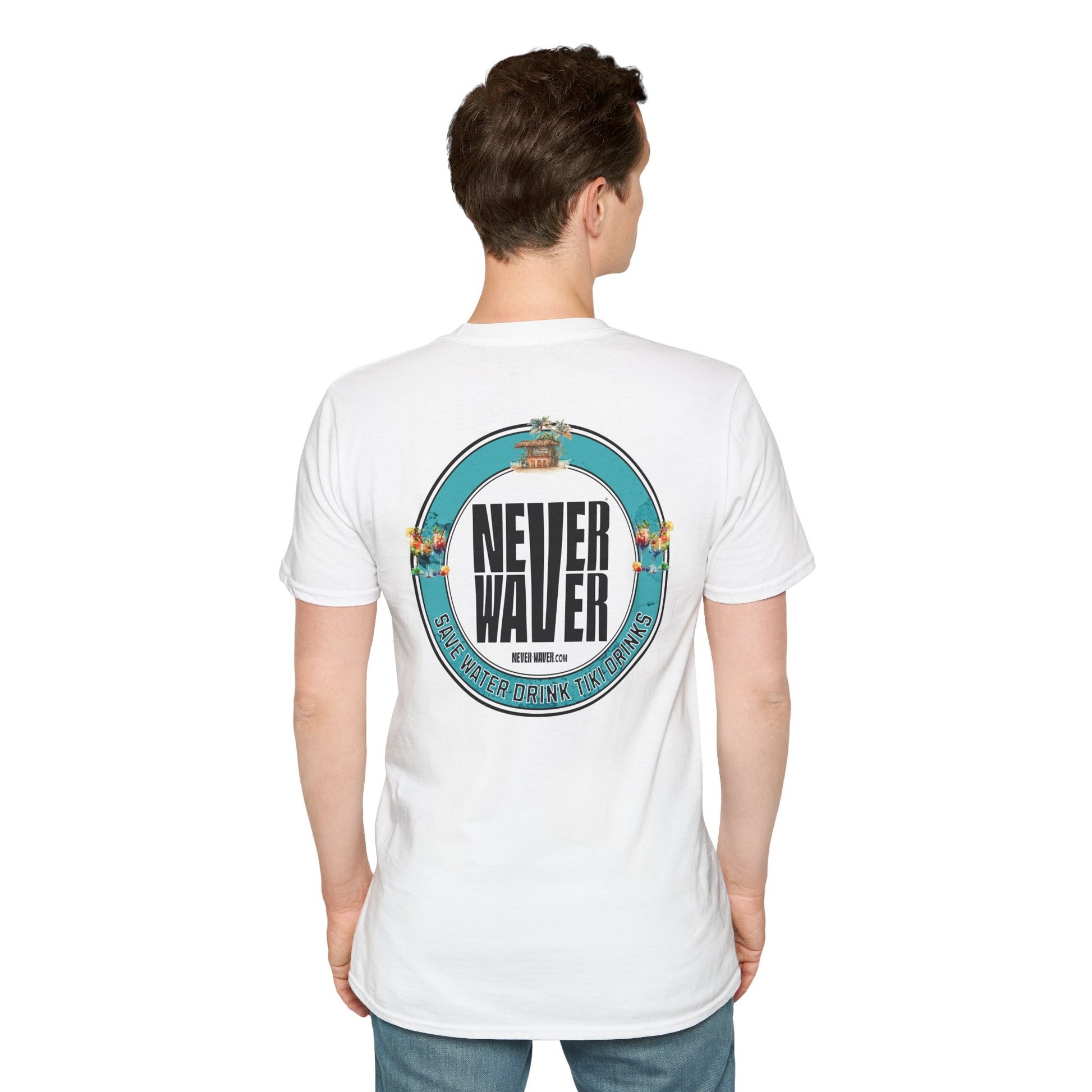 Never Waver Save Water Drink Tiki Drinks Unisex Soft style T-Shirt - Never Waver