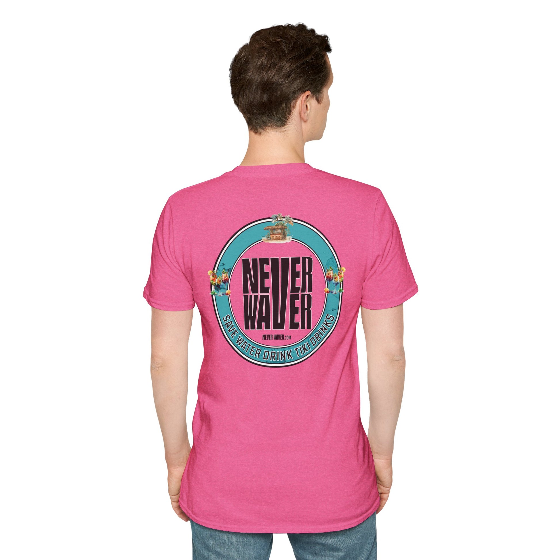 Never Waver Save Water Drink Tiki Drinks Unisex Soft style T-Shirt - Never Waver