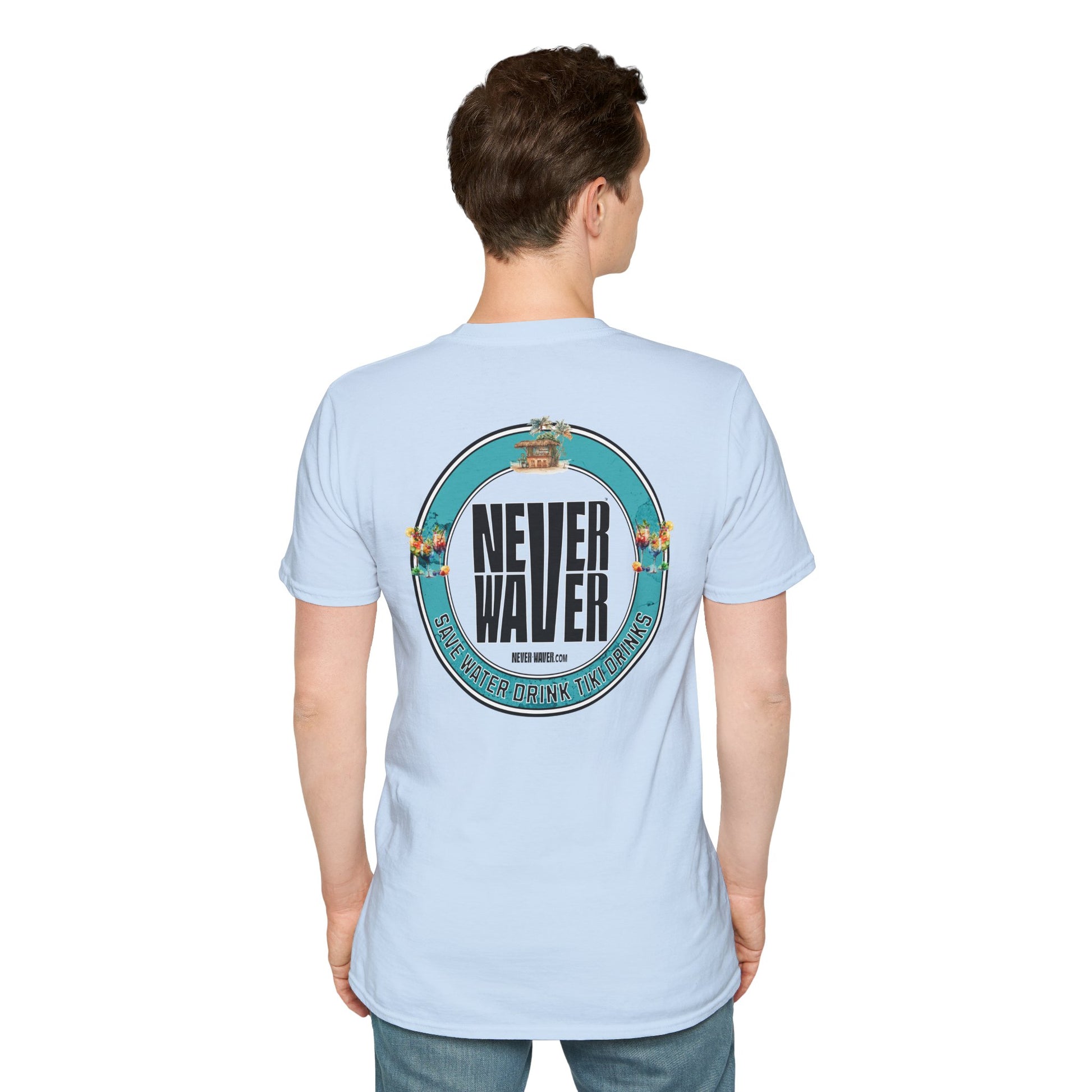 Never Waver Save Water Drink Tiki Drinks Unisex Soft style T-Shirt - Never Waver