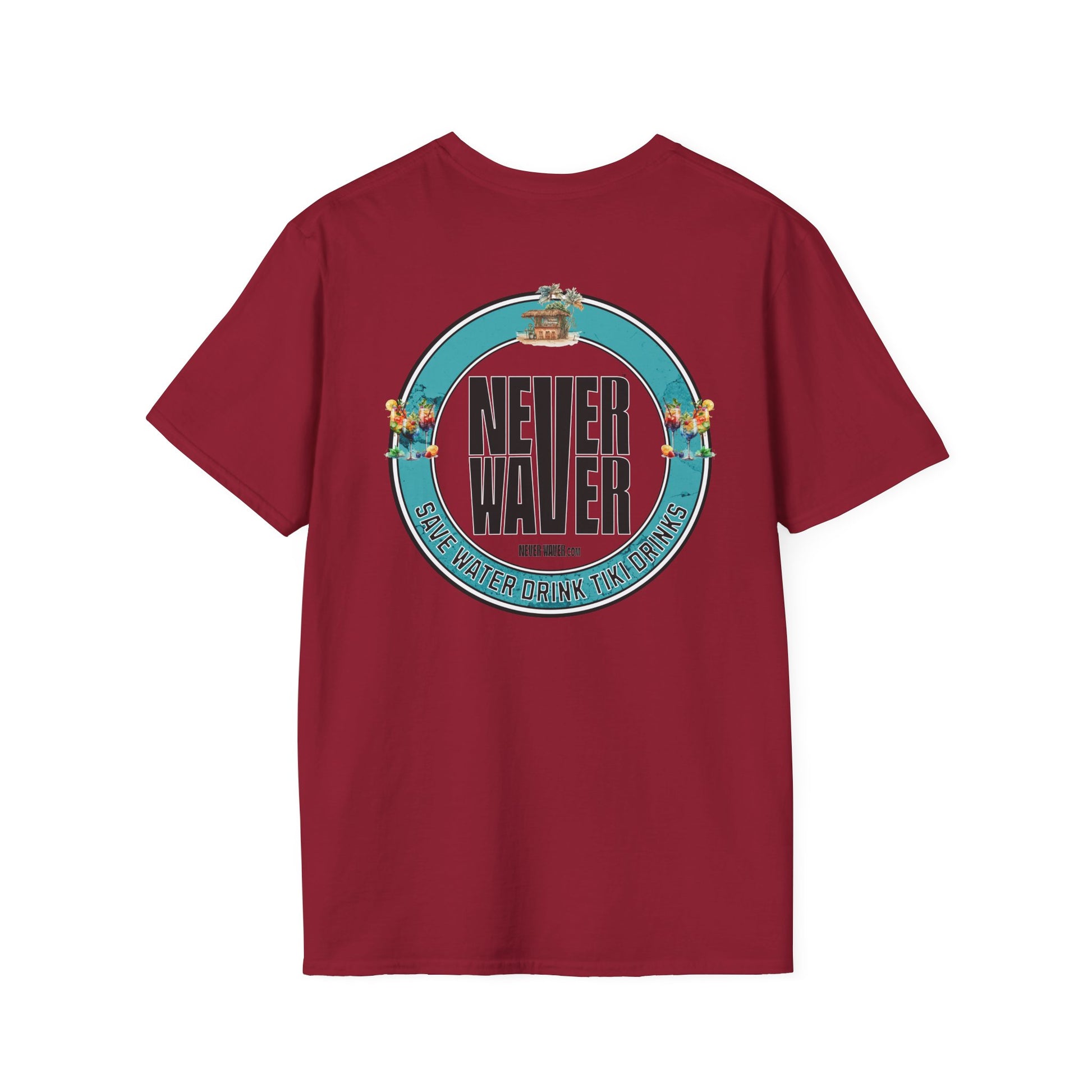 Never Waver Save Water Drink Tiki Drinks Unisex Soft style T-Shirt - Never Waver