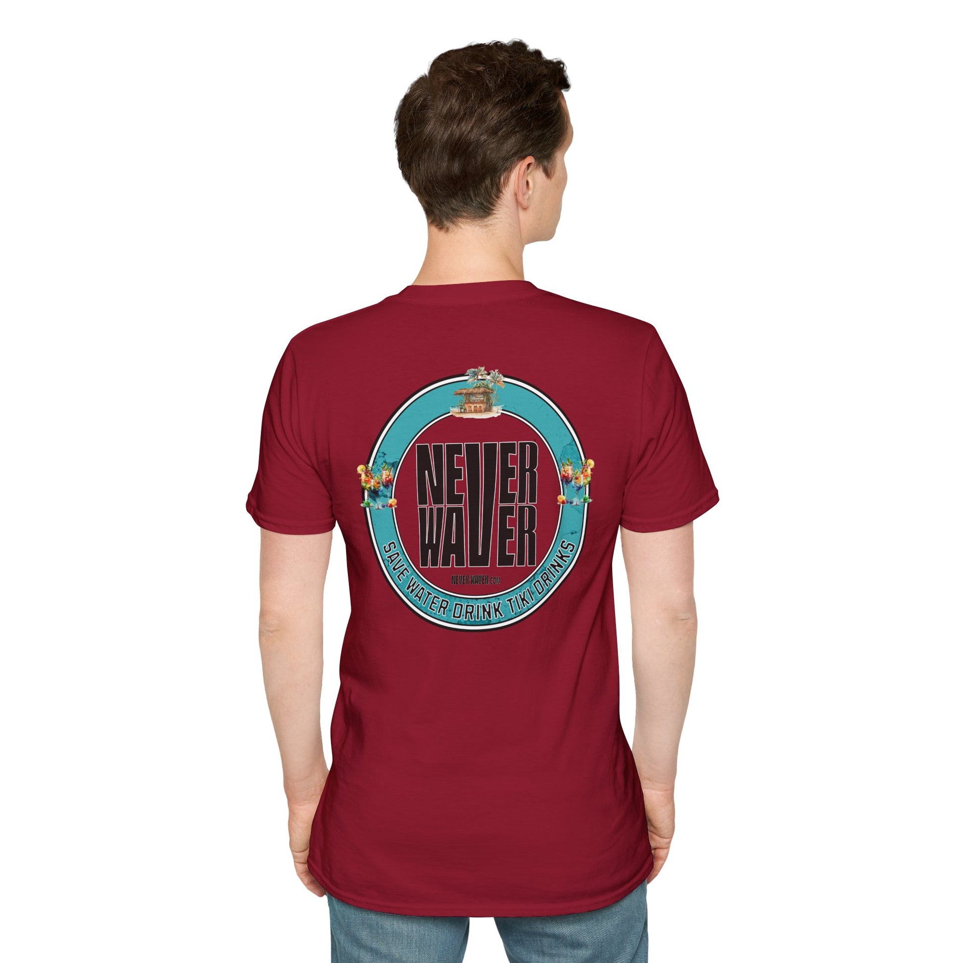 Never Waver Save Water Drink Tiki Drinks Unisex Soft style T-Shirt - Never Waver