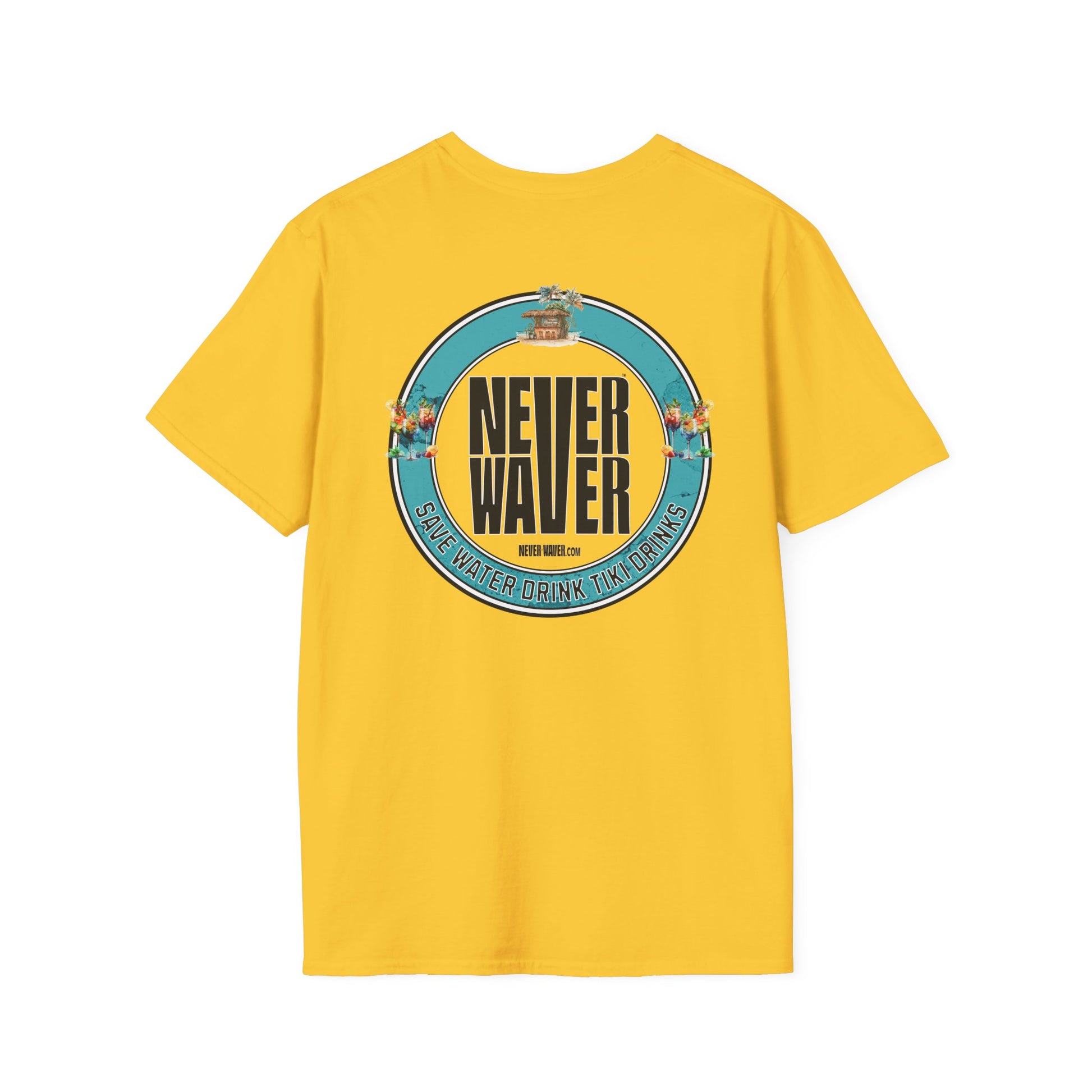Never Waver Save Water Drink Tiki Drinks Unisex Soft style T-Shirt - Never Waver