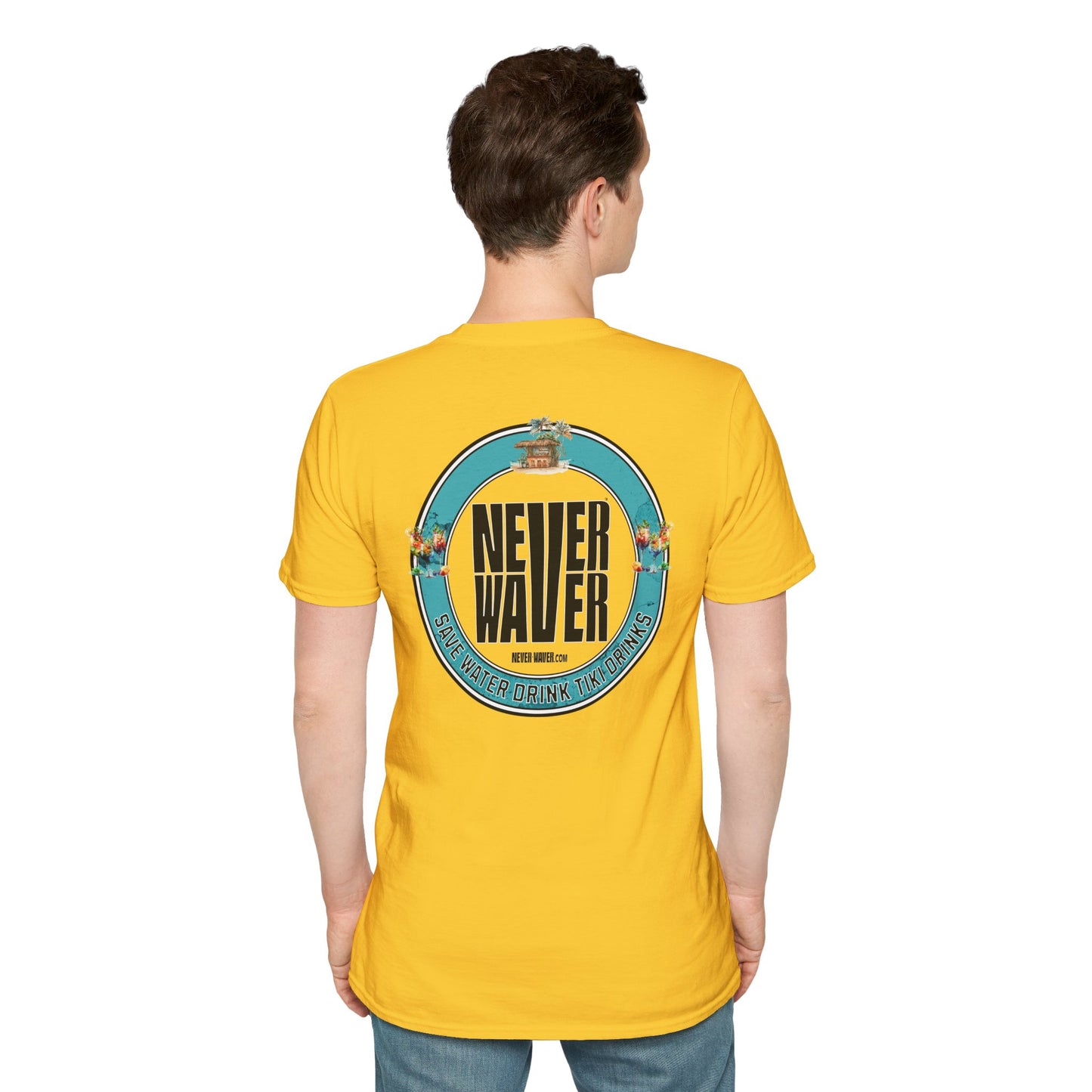 Never Waver Save Water Drink Tiki Drinks Unisex Soft style T-Shirt - Never Waver