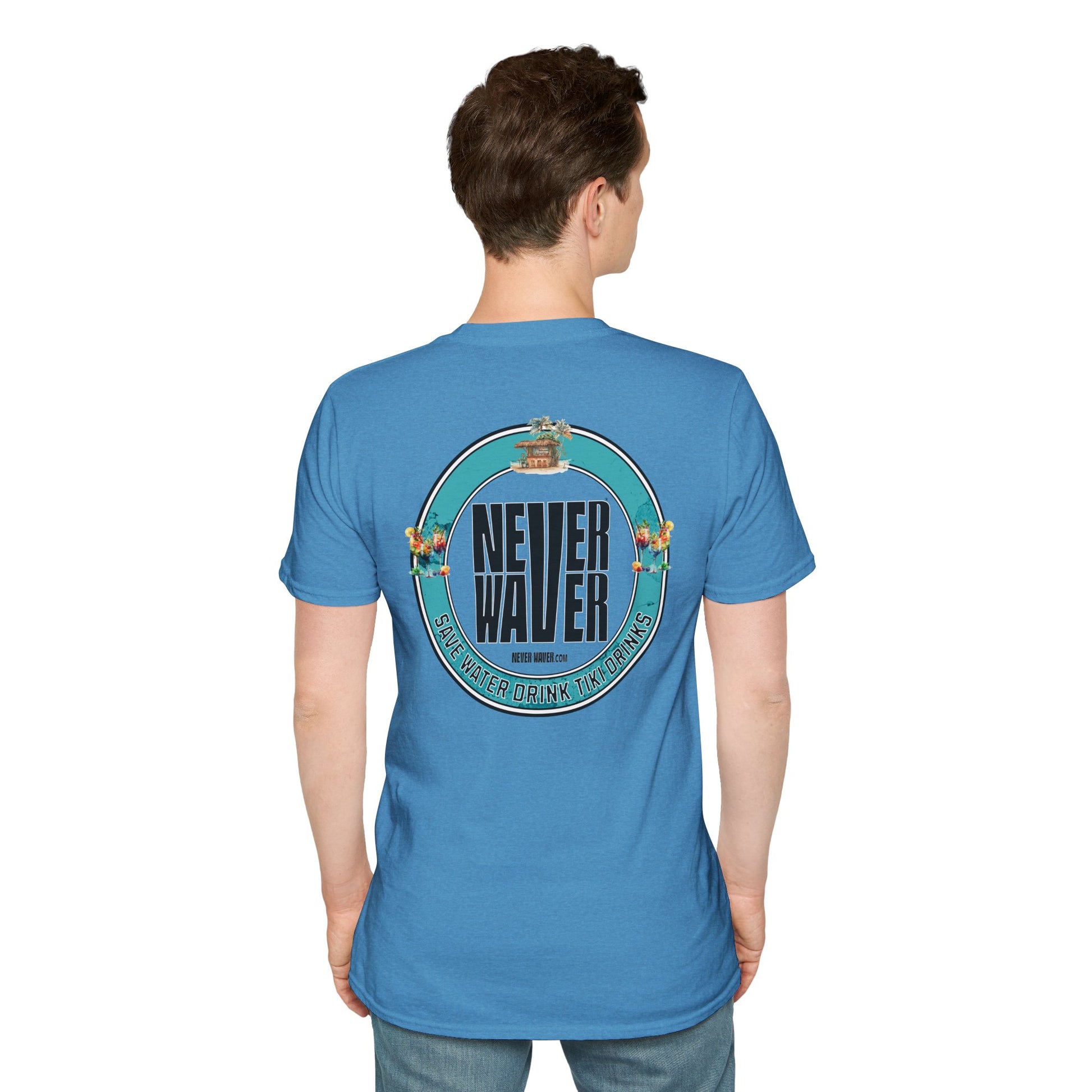 Never Waver Save Water Drink Tiki Drinks Unisex Soft style T-Shirt - Never Waver