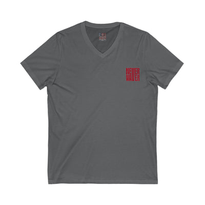 Motivational V-Neck Tee - Never Waver Dream Believe Achieve - Never Waver