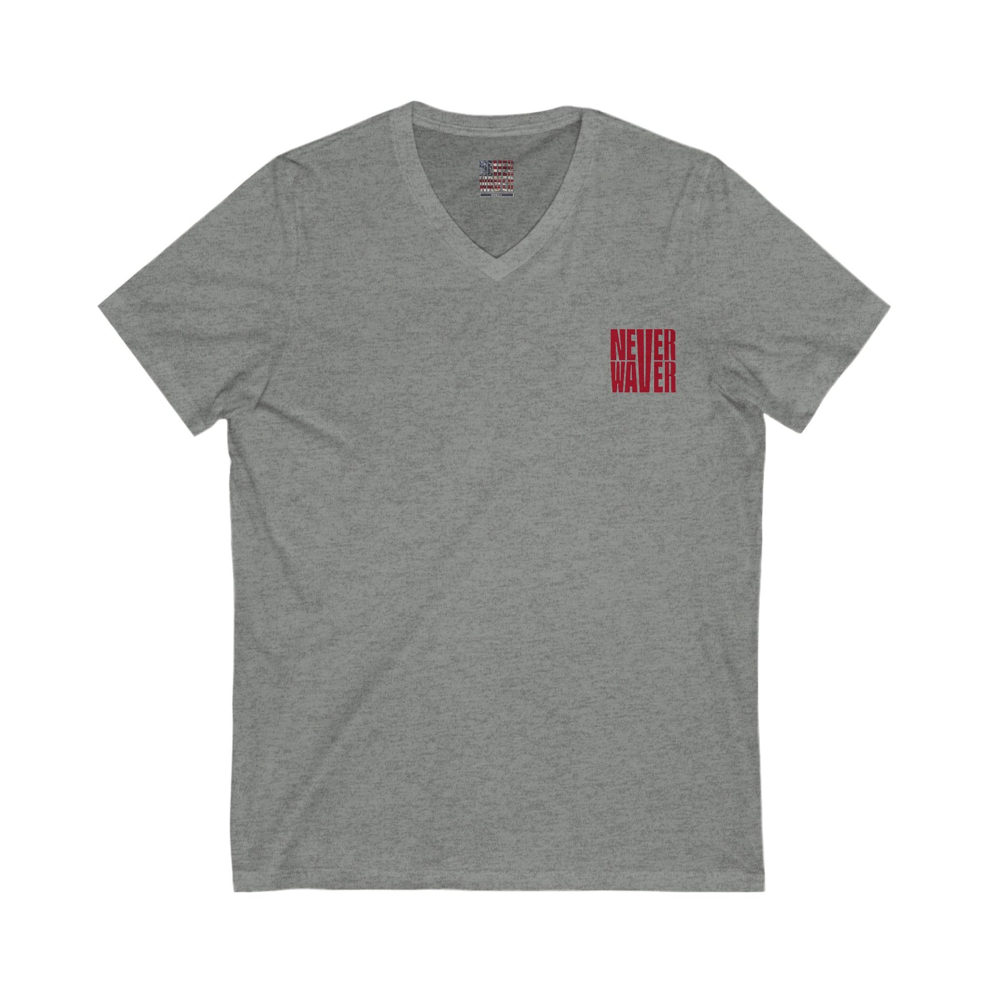 Motivational V-Neck Tee - Never Waver Dream Believe Achieve - Never Waver