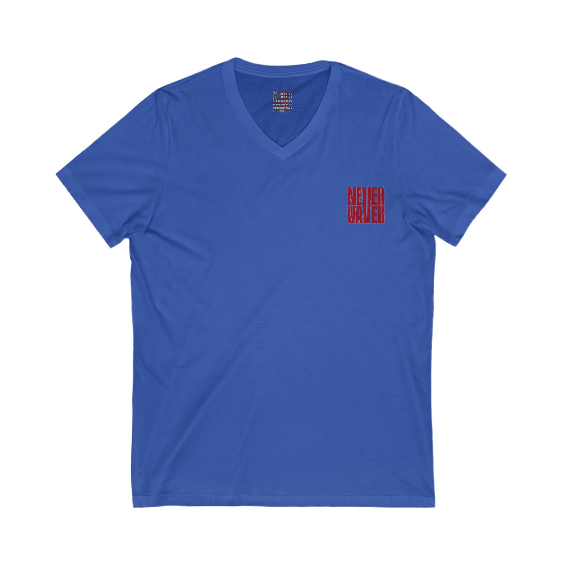Motivational V-Neck Tee - Never Waver Dream Believe Achieve - Never Waver