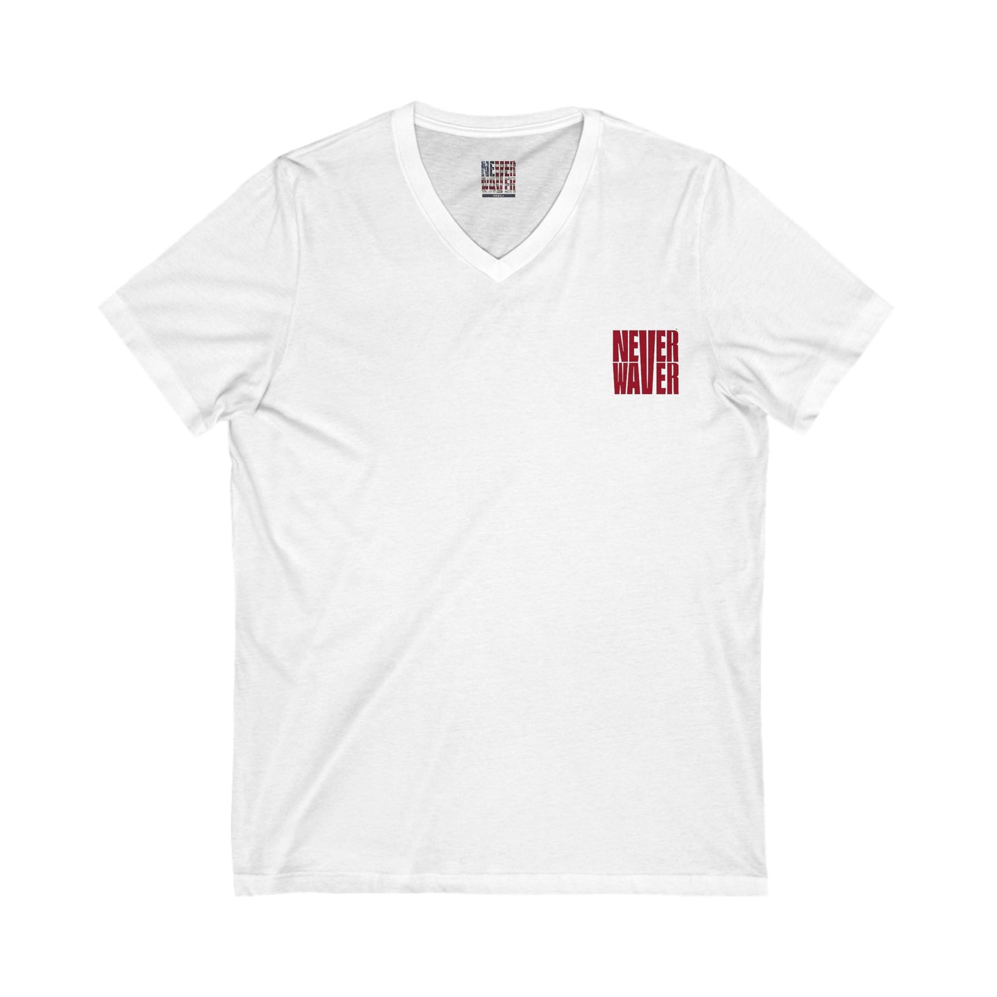 Motivational V-Neck Tee - Never Waver Dream Believe Achieve - Never Waver