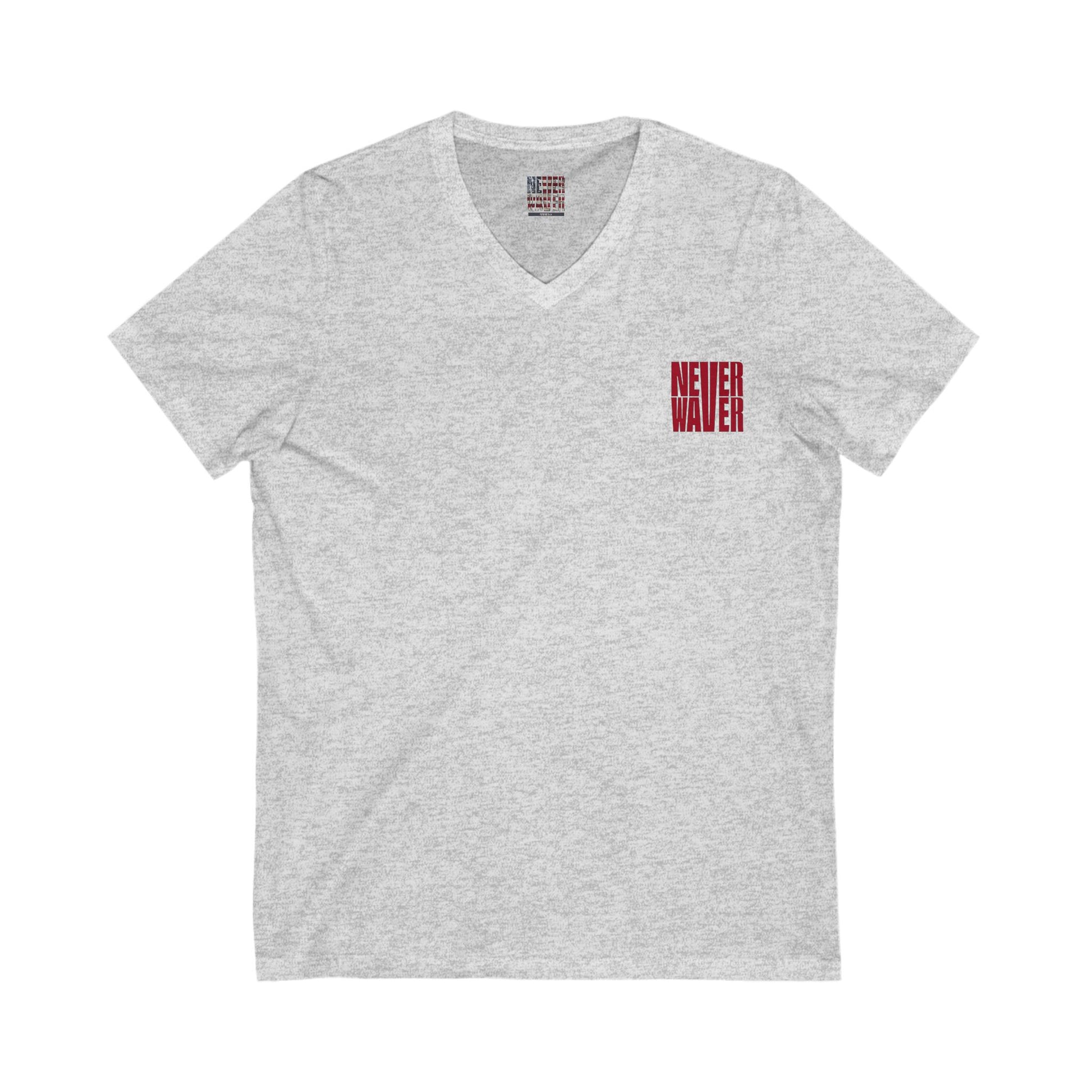 Motivational V-Neck Tee - Never Waver Dream Believe Achieve - Never Waver