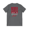 Motivational V-Neck Tee - Never Waver Dream Believe Achieve - Never Waver
