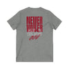 Motivational V-Neck Tee - Never Waver Dream Believe Achieve - Never Waver