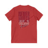 Motivational V-Neck Tee - Never Waver Dream Believe Achieve - Never Waver